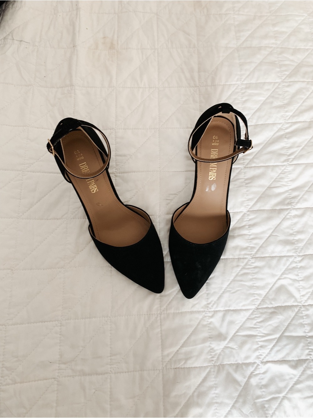 Dream Pairs Black Pointed Ankle-Strap Heels